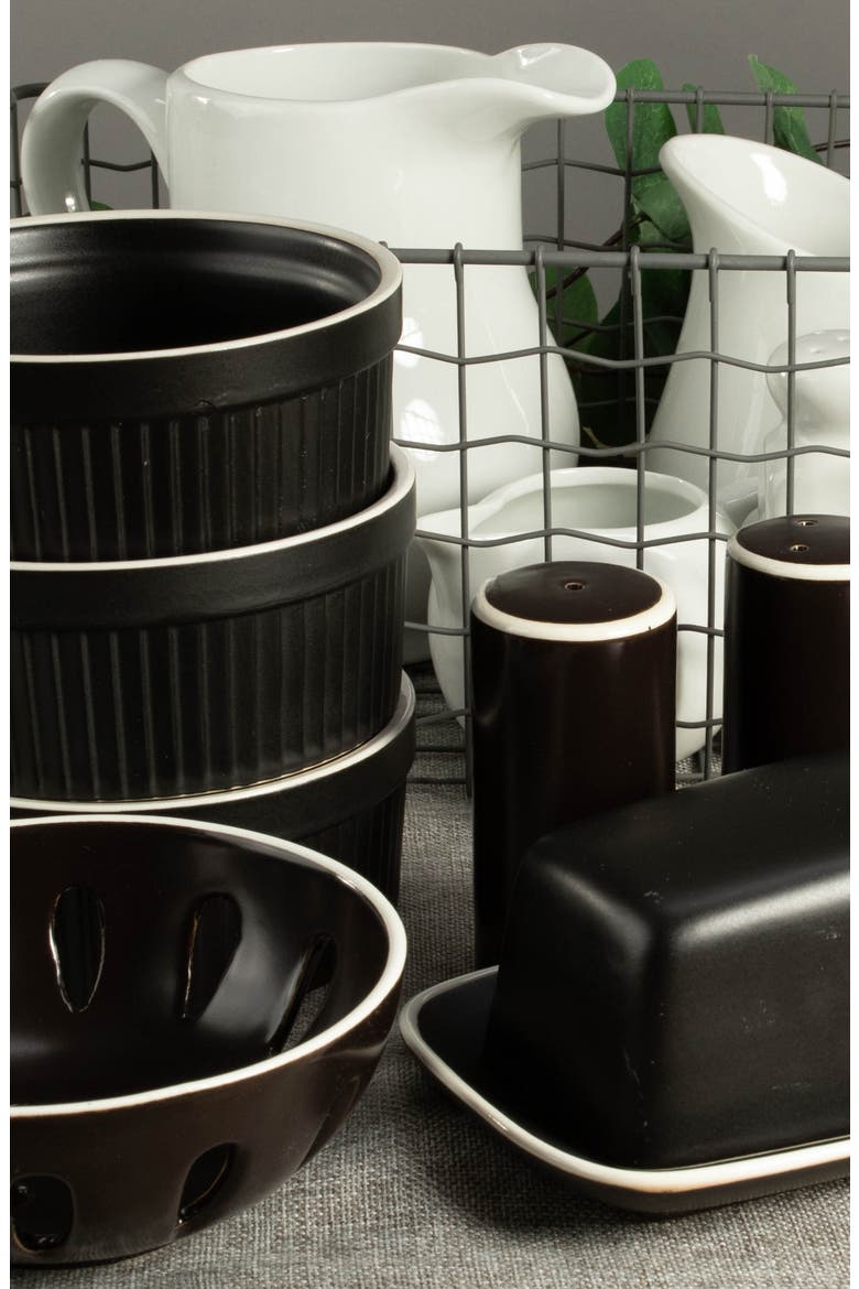 7-Piece Tabletop Ceramic Set, Alternate, color, BLACK