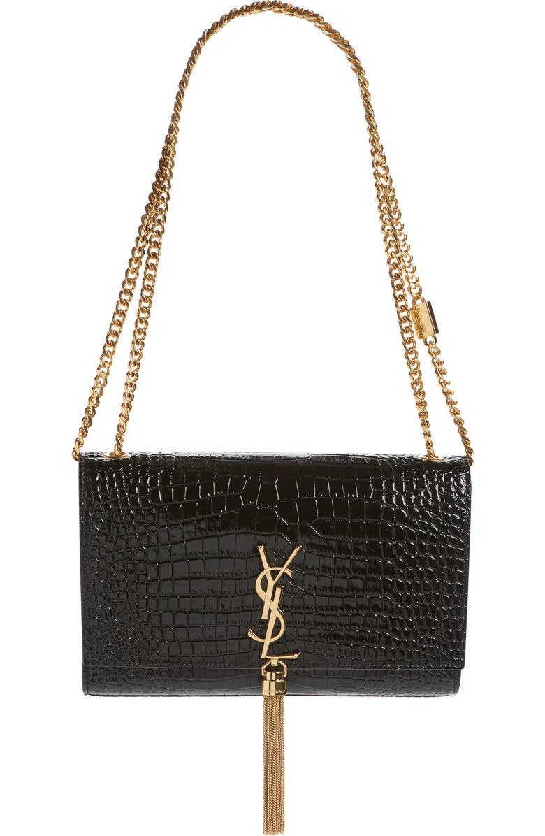 Saint Laurent Medium Kate Leather Shoulder Bag, Main, color,