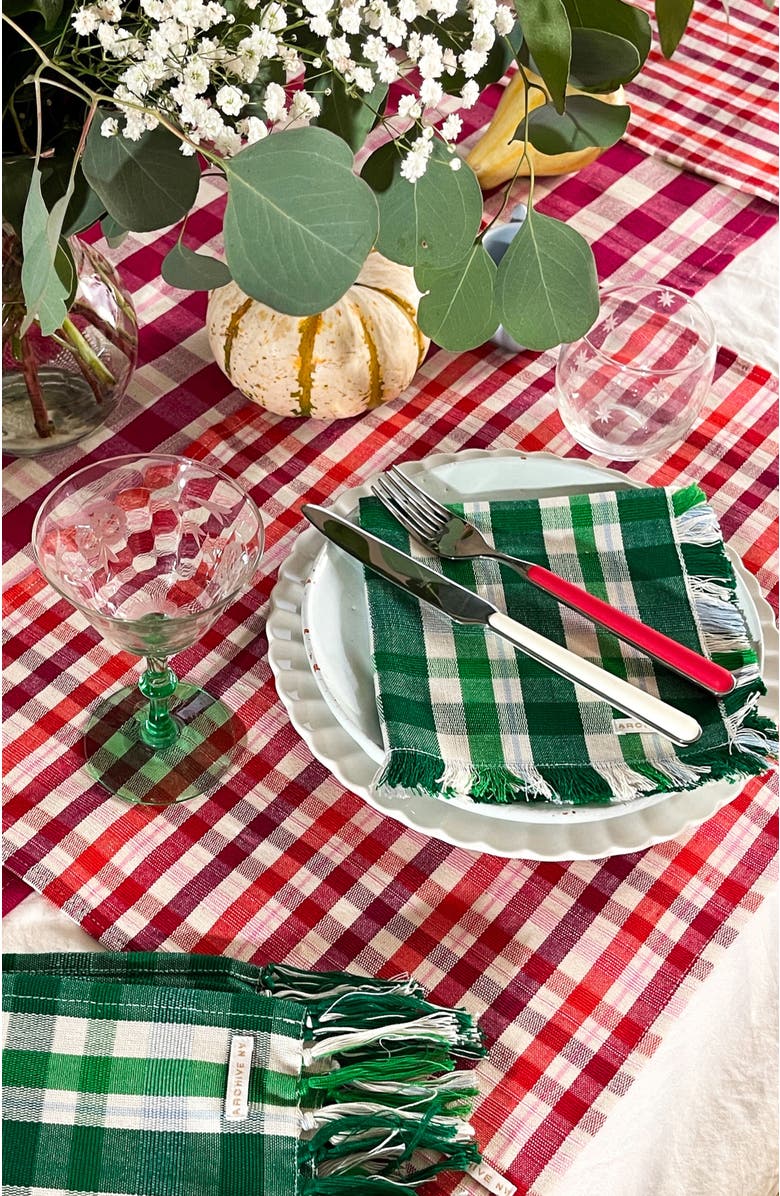 Archive New York Noel Red Plaid Cotton Placemats, Set of 4, Alternate, color, Red
