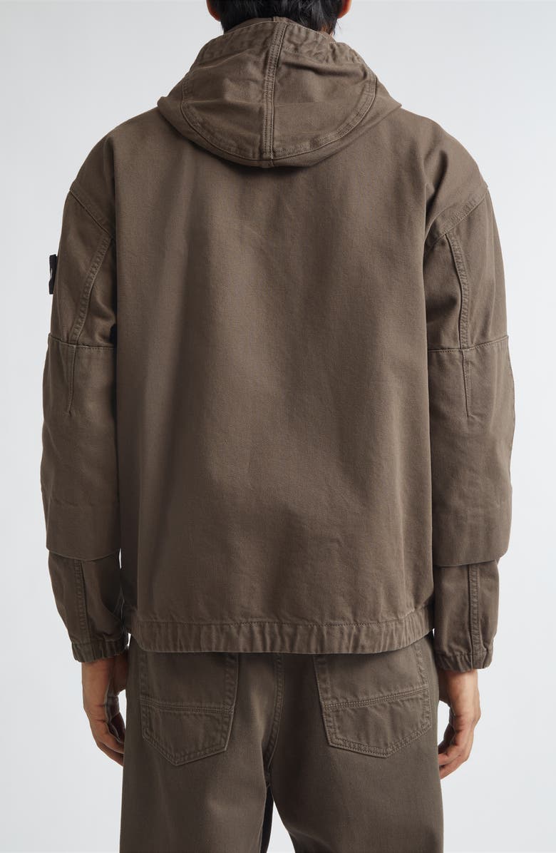 Stone Island Short Cotton Twill Parka, Alternate, color, Umber