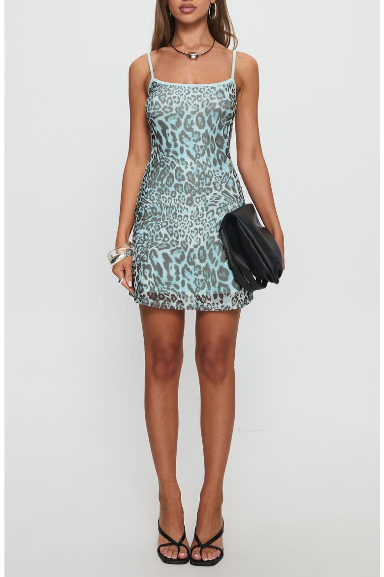 Caisyn Contrast Minidress, Main, color, LEOPARD