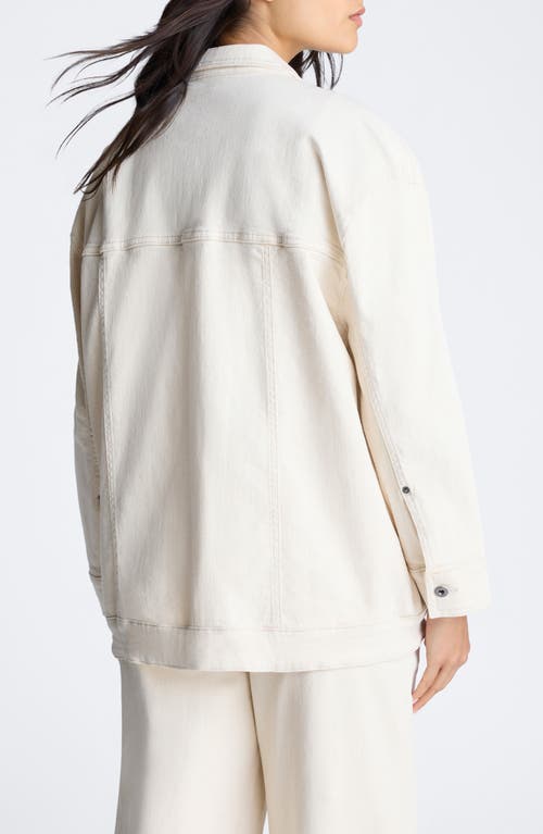 Kenneth Cole Oversize Trucker Jacket In Ecru Wash