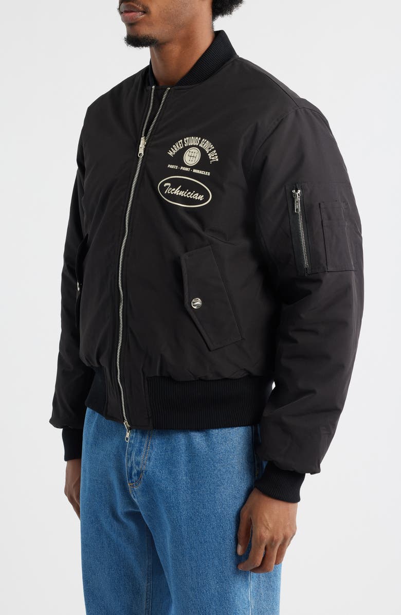 MARKET Handyman Reversible Bomber Jacket, Alternate, color, Pirate Black / Wood Camo