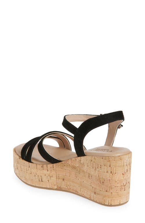 Cordani Jaiden Ankle Strap Platform Wedge Sandal In Black