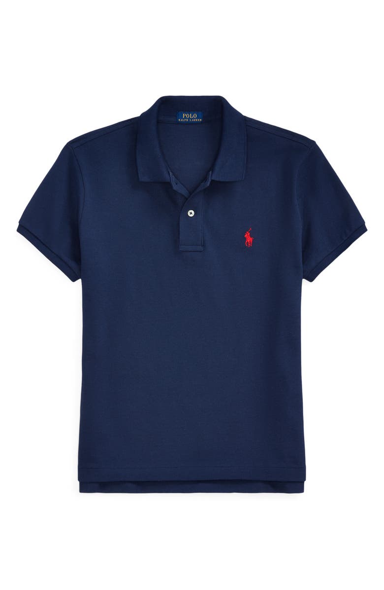 Polo Ralph Lauren Classic Fit Piqué Polo, Alternate, color, Newport Navy/ Red Pp