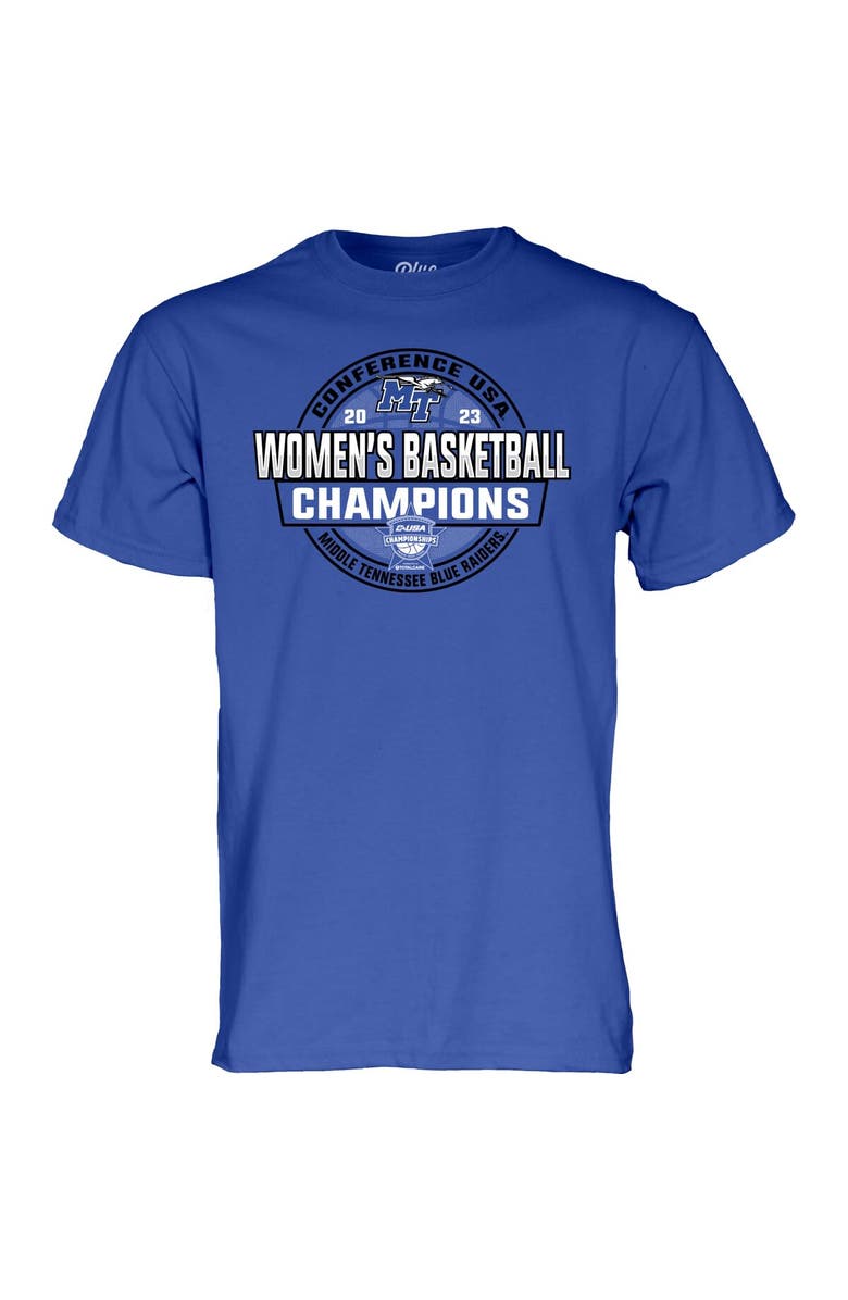 BLUE 84 Royal MTSU Blue Raiders 2023 C-USA Women's Basketball Conference Tournament Champions Locker Room T-Shirt, Alternate, color, 