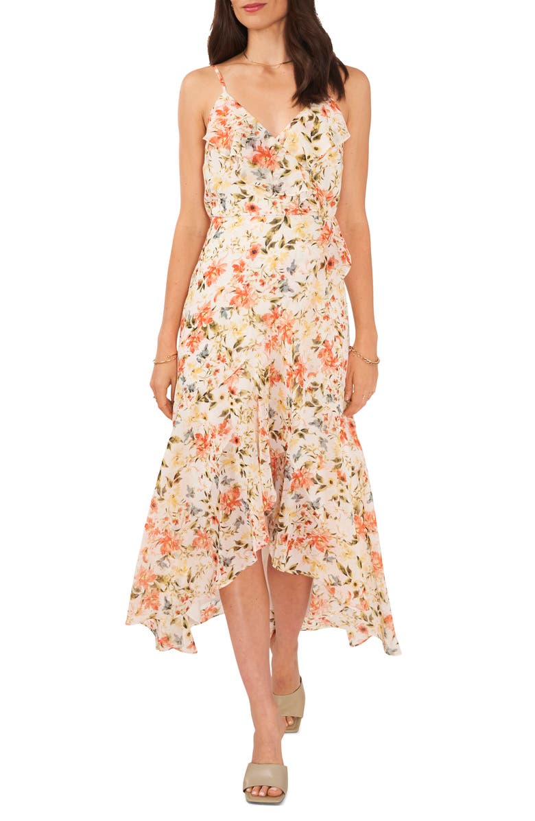 1.STATE Floral High-Low Faux Wrap Dress, Alternate, color, 