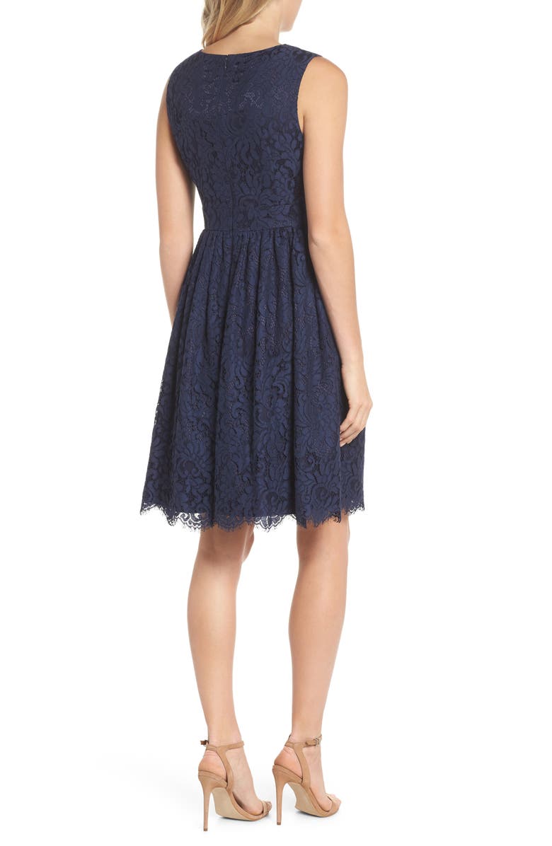 Eliza J Sleeveless Lace Fit & Flare Dress, Alternate, color, 