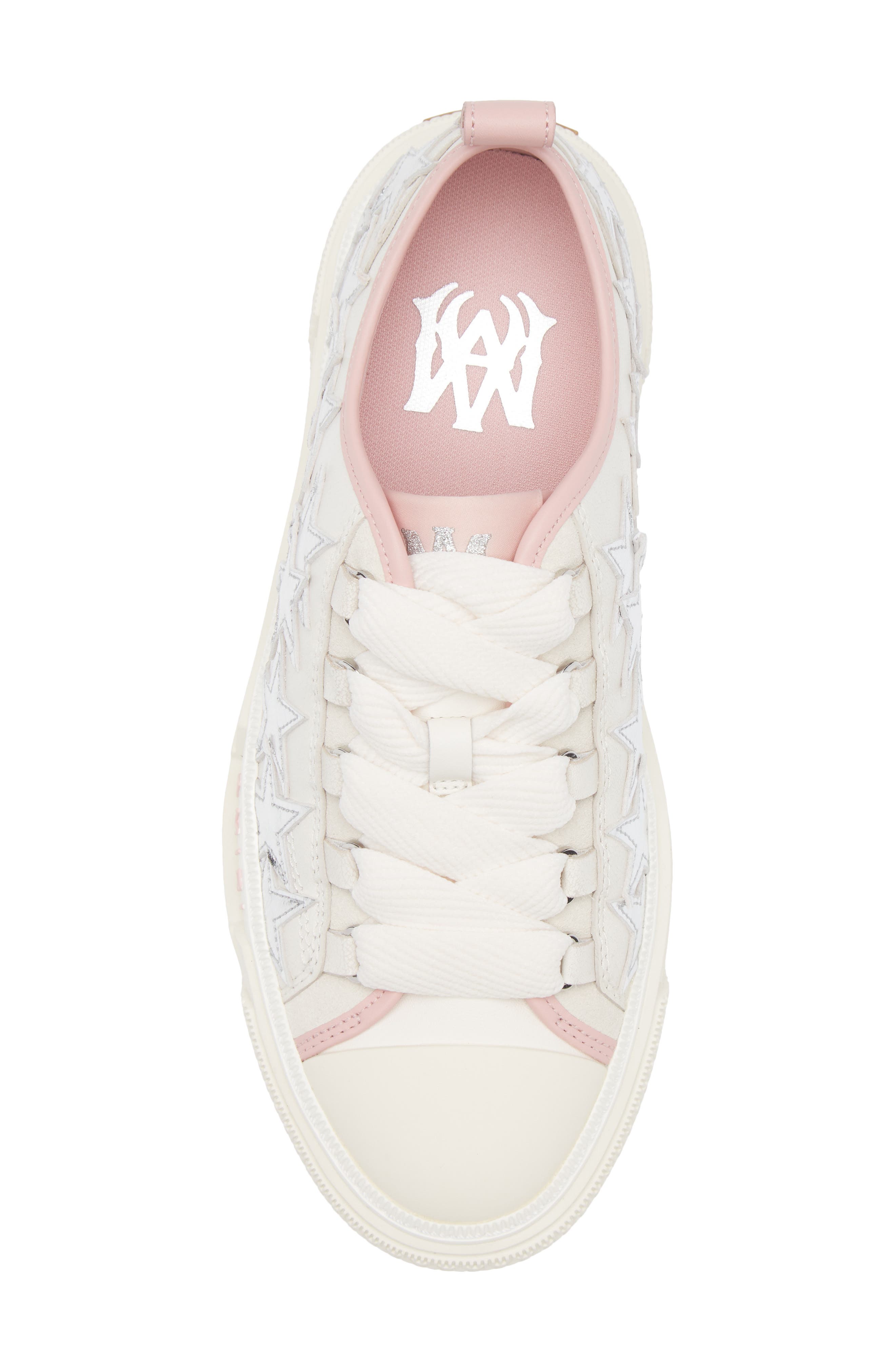 Stars Court Low Top Platform Sneaker, Alternate, color, WHITE/ SILVER/ PINK