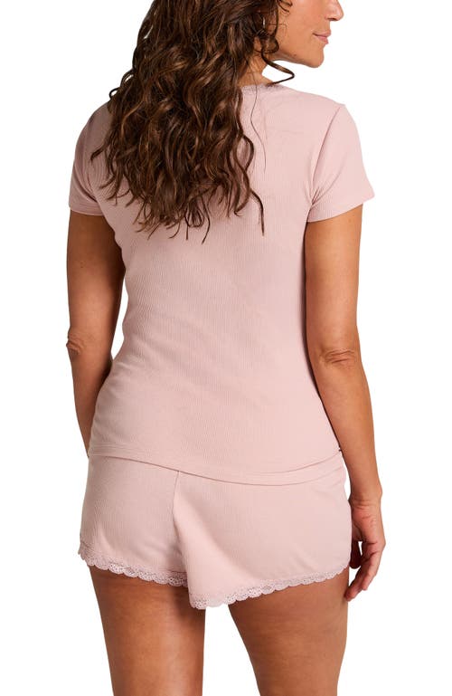 Hunkemoller Hunkemöller Rib Lace Pyjama Set In Pink