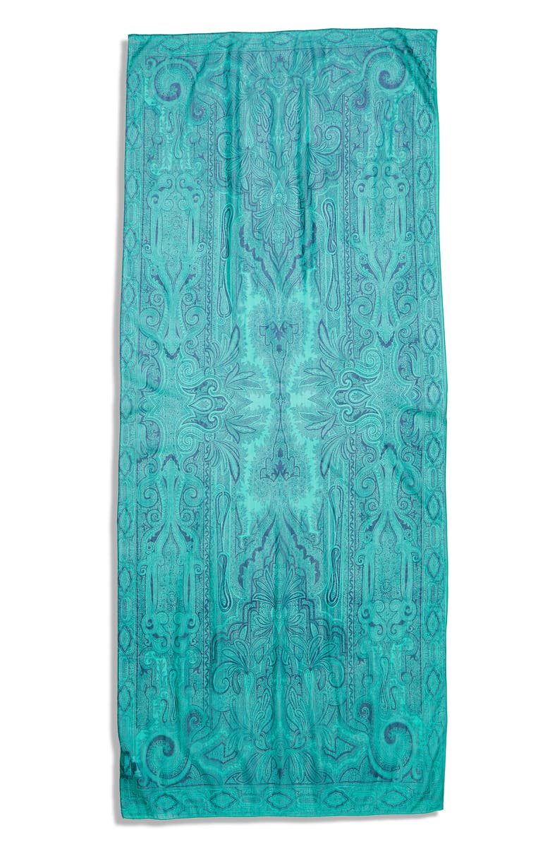 Etro Delhy Floral Silk Scarf, Main, color, 