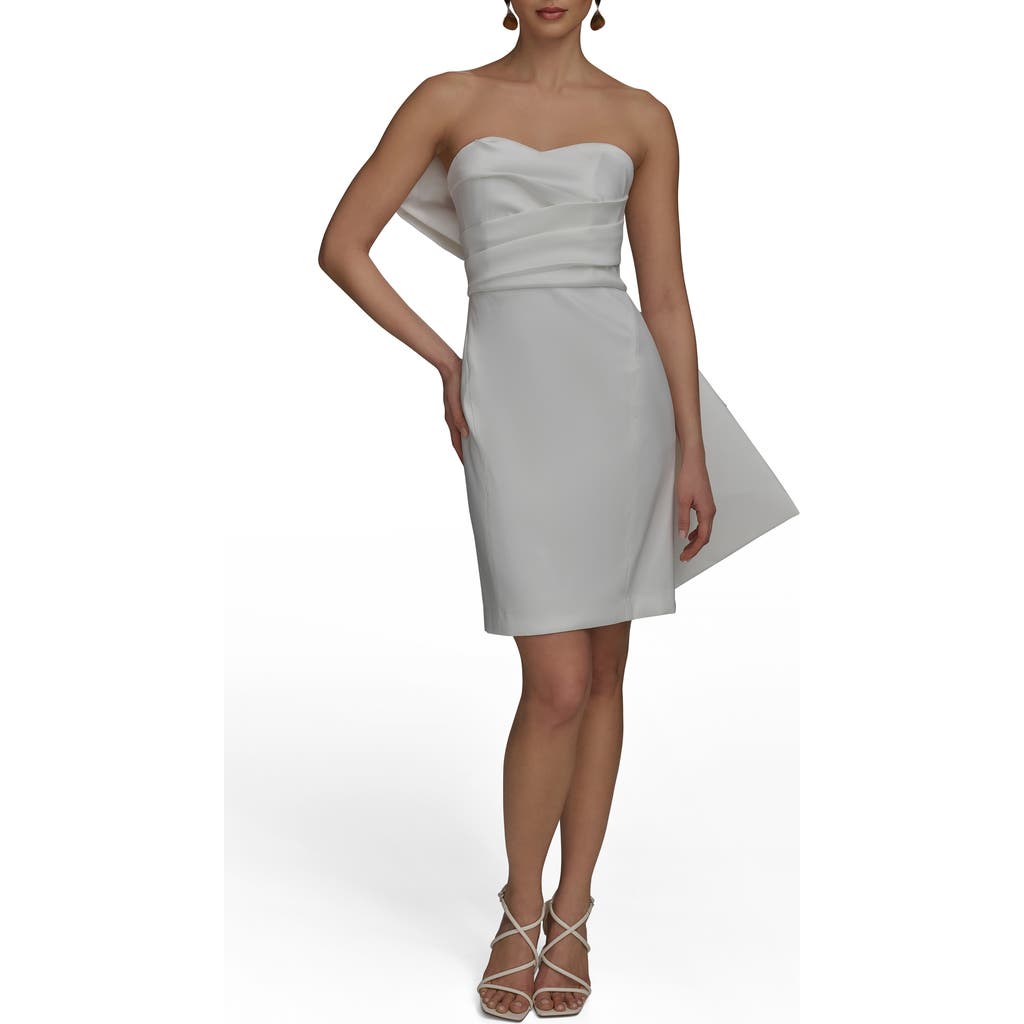 Donna Karan New York One-shoulder Cocktail Minidress In Cream