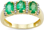 FZN 10K Gold Diamond & Genuine Stone Ring - 0.10ct.