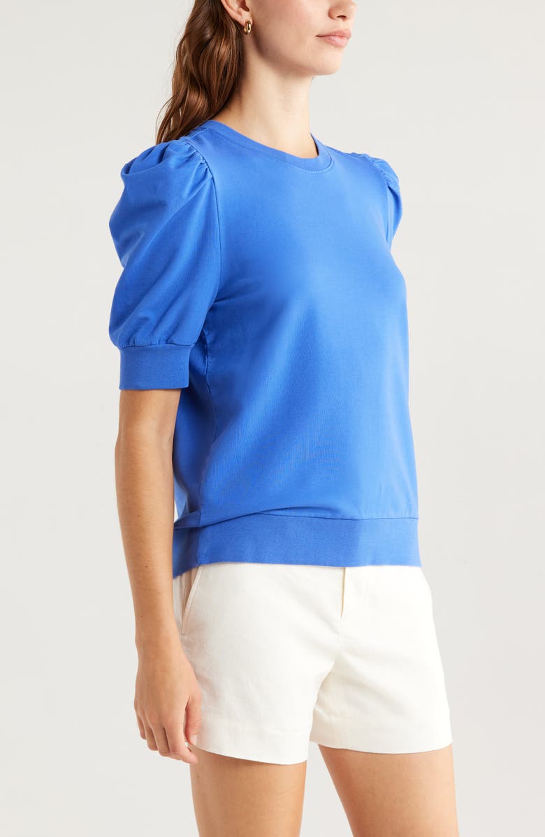 Caslon<sup>®</sup> Puff Short Sleeve Sweatshirt, Alternate, color, Blue Dazzle
