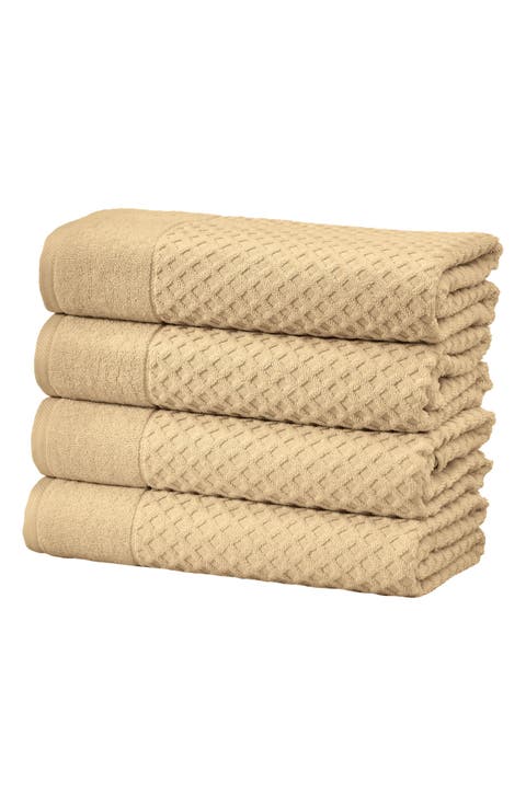 Diamond Waffle Texture 4-Pack Bath Towel Set