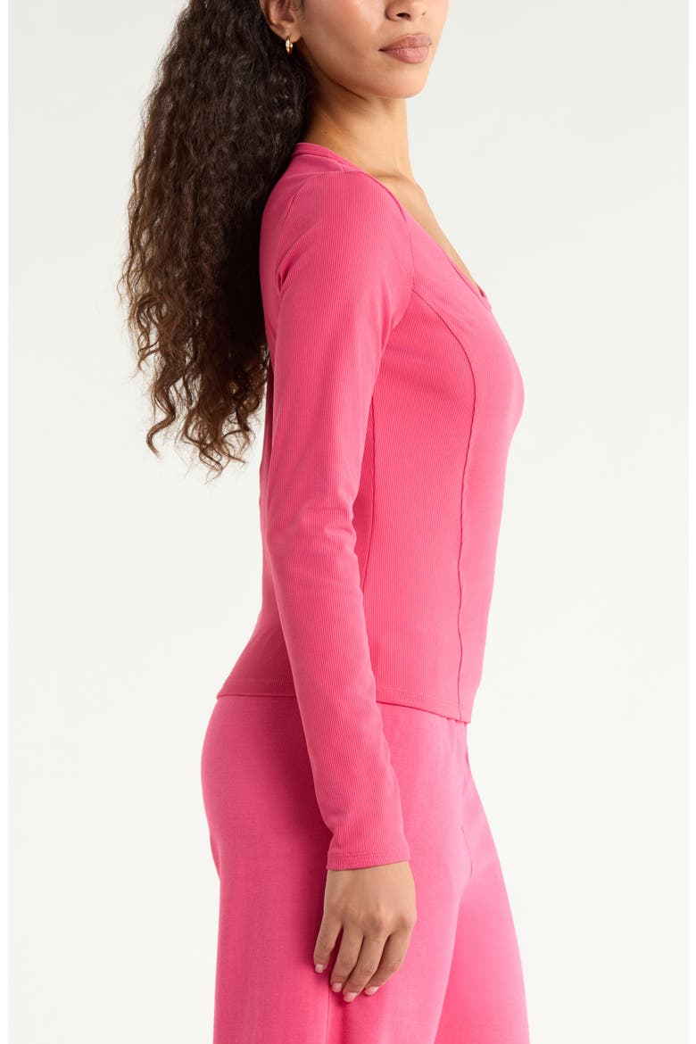 Long Sleeve Rib T-Shirt, Alternate, color, PINK CARMINE