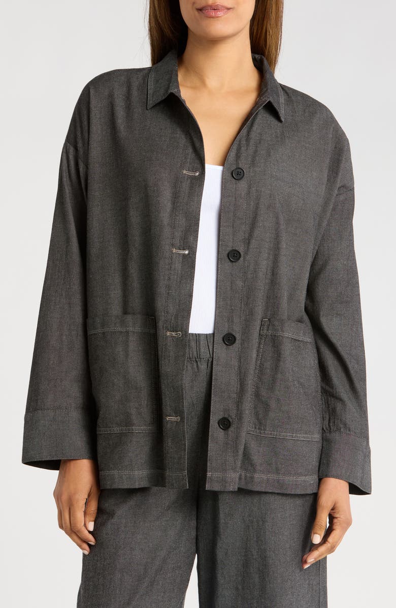 Eileen Fisher Classic Collar Organic Cotton Jacket, Main, color,