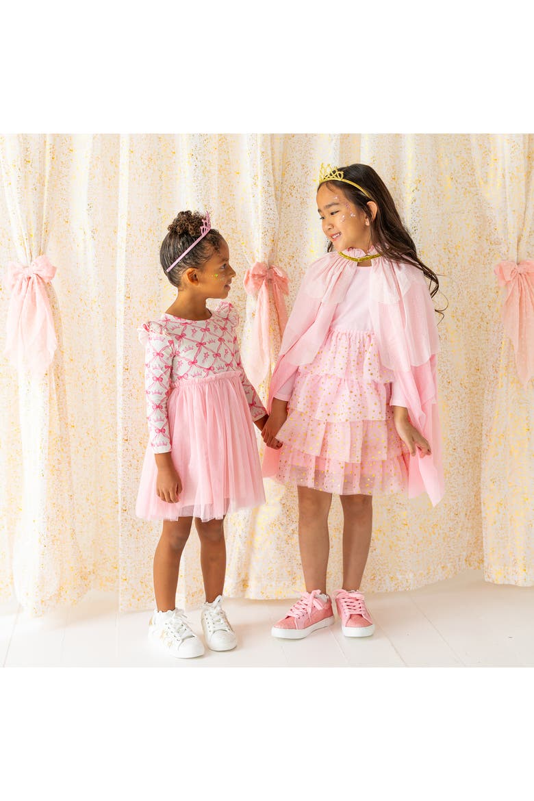 Pink Princess Tiered Long Sleeve Tutu Dress, Alternate, color, Ballet Pink
