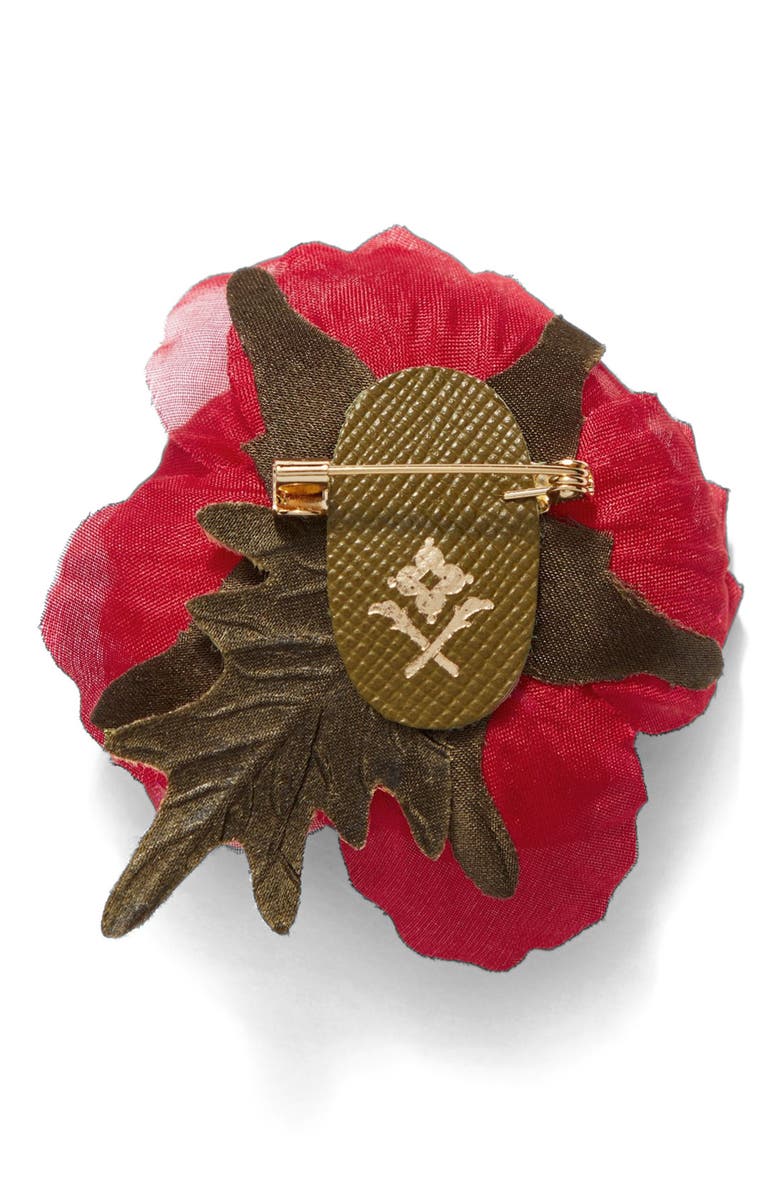 Helena Simon The Red Poppy Floral Brooch, Alternate, color, Red