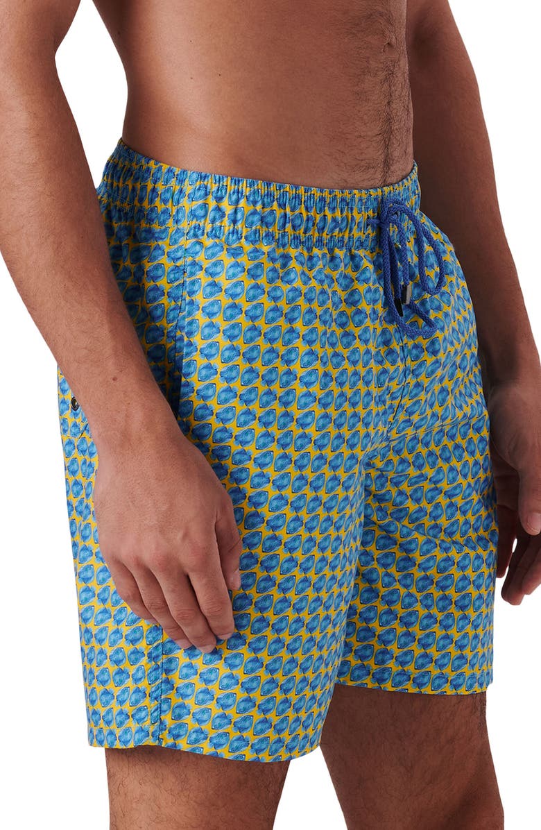 Bugatchi Cosmo Print Swim Trunks, Alternate, color, 