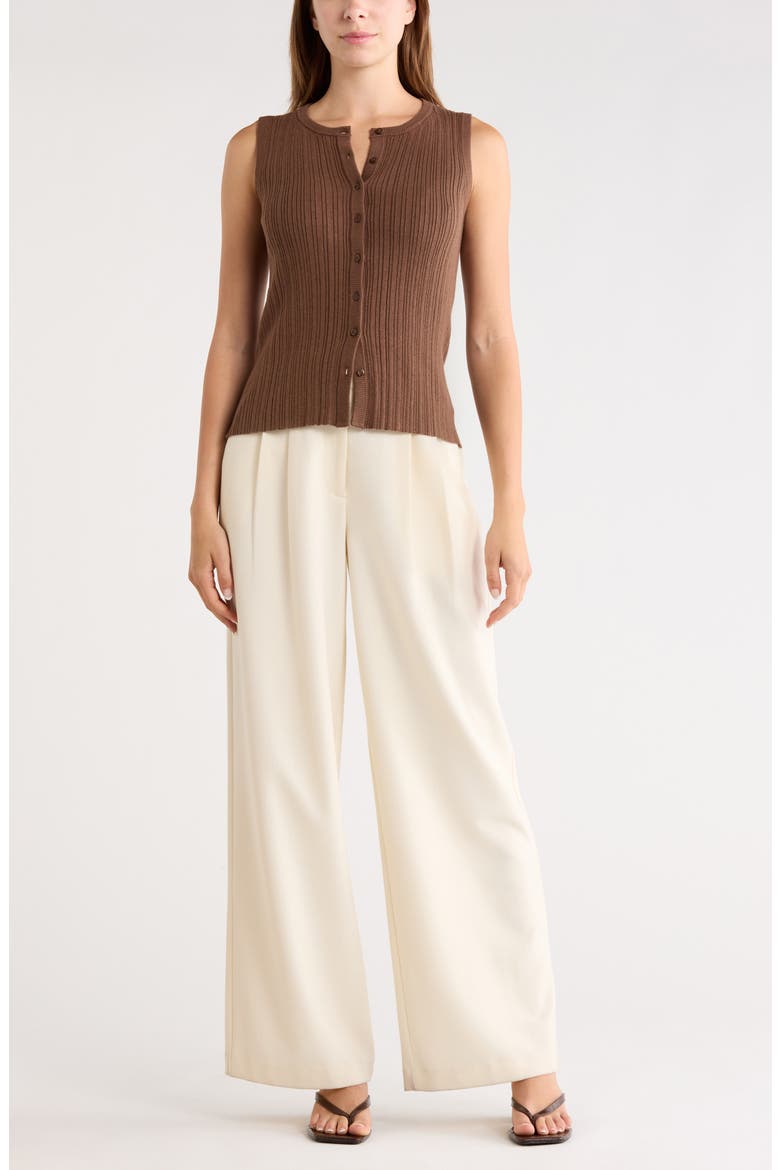 Variegated Rib Sweater Tank, Main, color, BROWN TERRA