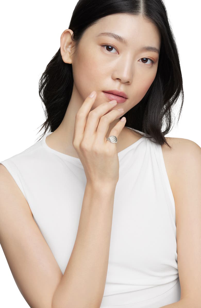 David Yurman Sculpted Cable Pinky Ring in Sterling Silver, Alternate, color, Sterling Silver