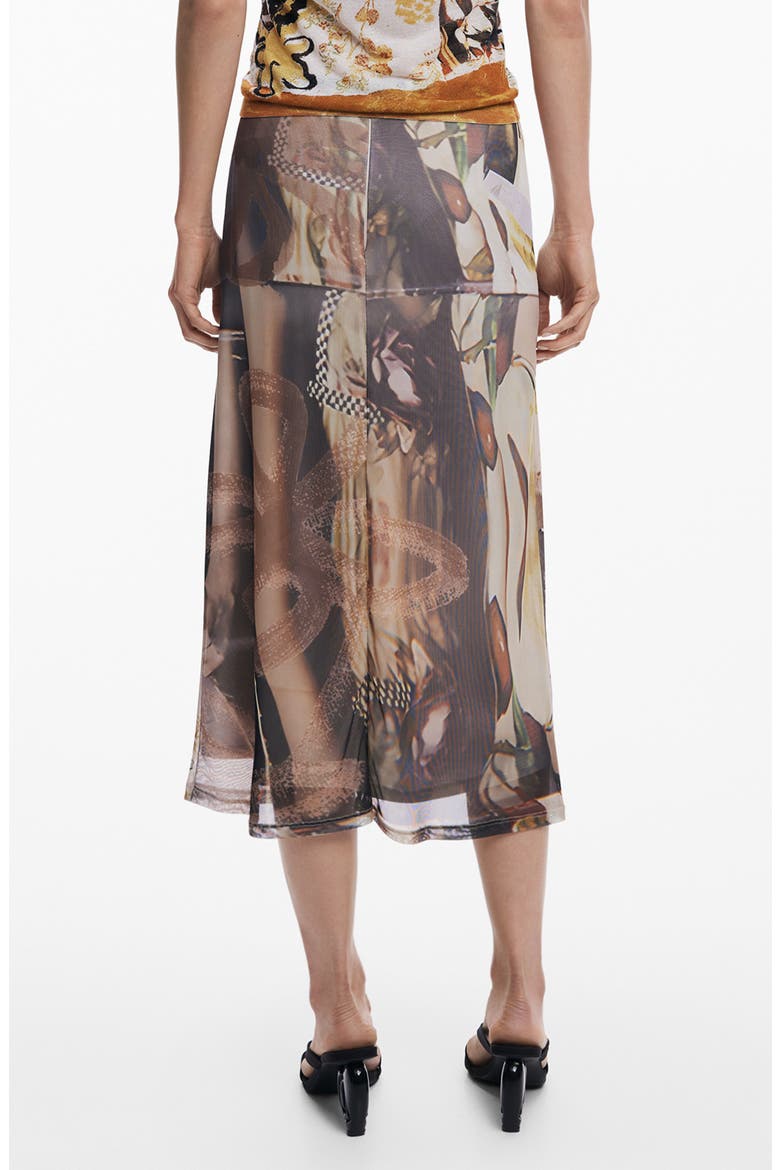 Print Midi Skirt, Alternate, color, ANTHRACITE GRAY