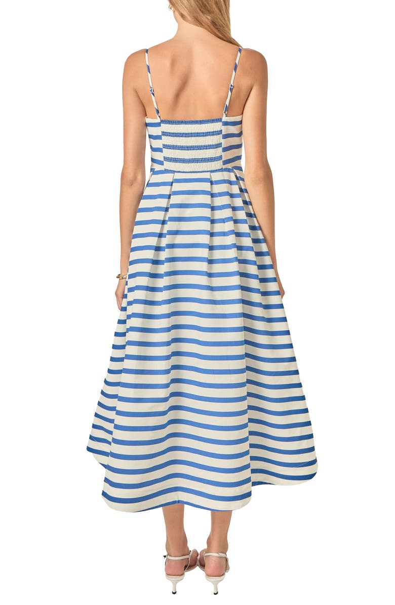 English Factory Stripe Sleeveless Maxi Dress, Alternate, color, Off White/ Royal Blue