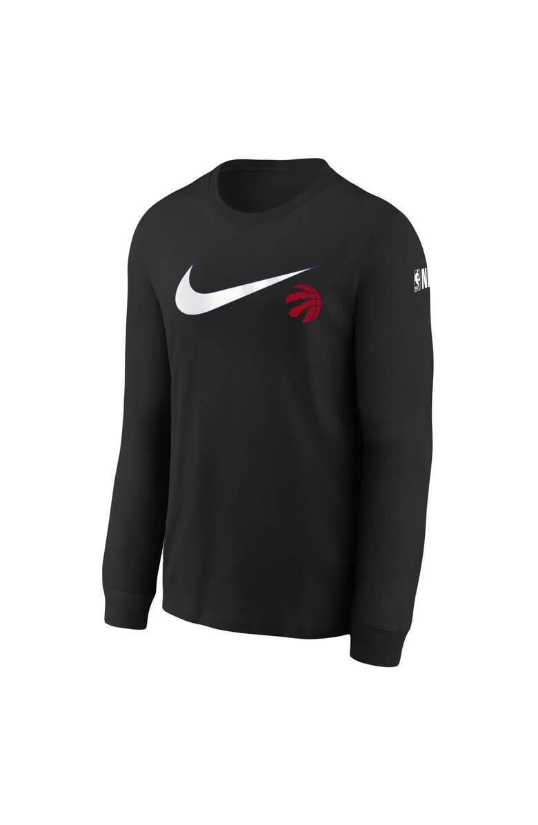 Nike Youth Nike Black Toronto Raptors Swoosh Long Sleeve T-Shirt, Alternate, color, Black