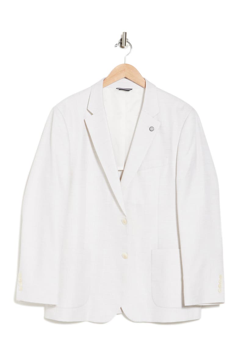 White Structured Two Button Notch Lapel Sport Coat, Alternate, color, WHITE