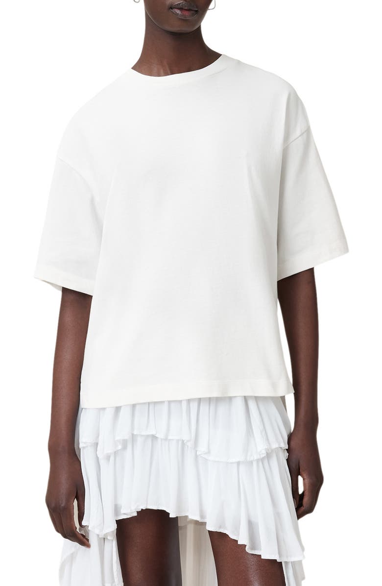AllSaints Amelie Crochet Back Cotton T-Shirt, Main, color,