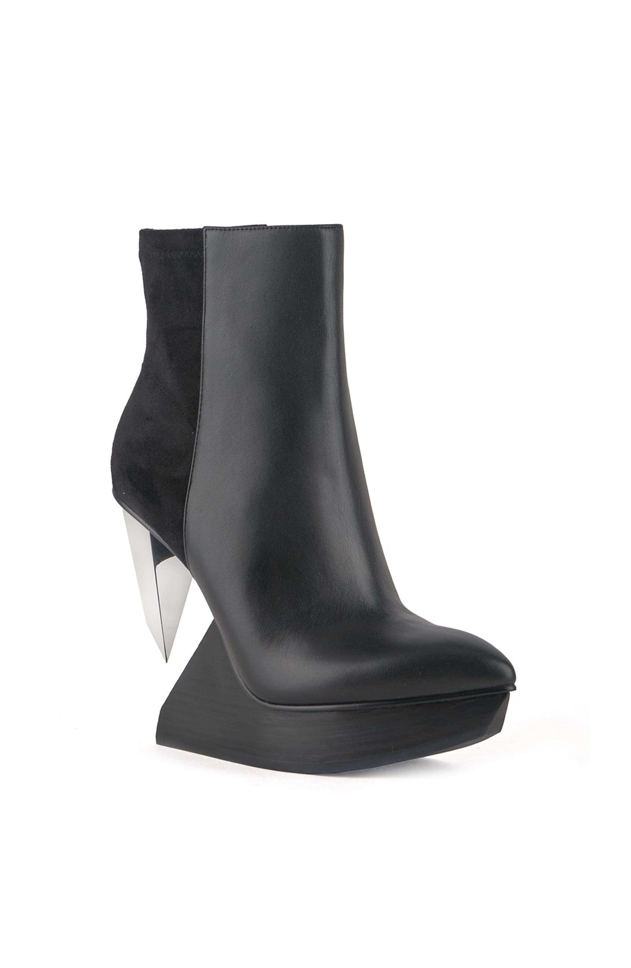 United Nude Edge Platform Bootie, Alternate, color, Black + Silver