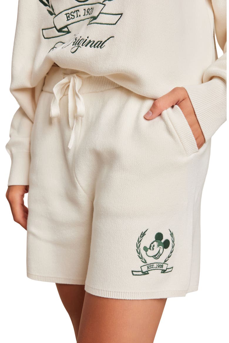 MIckey Mouse CozyChic® Ultra Lite® Graphic Drawstring Shorts, Alternate, color, CREAM/ PINECREST