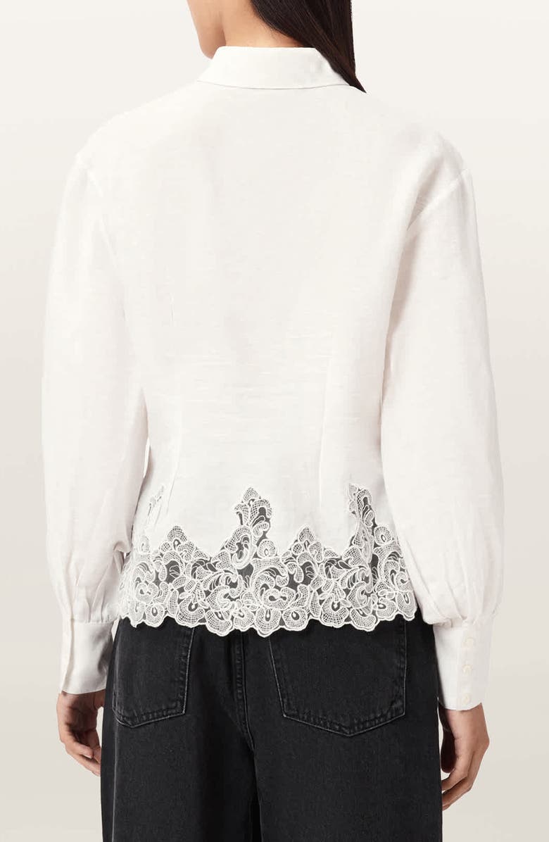 AllSaints Carol Lace Shirt, Alternate, color, White