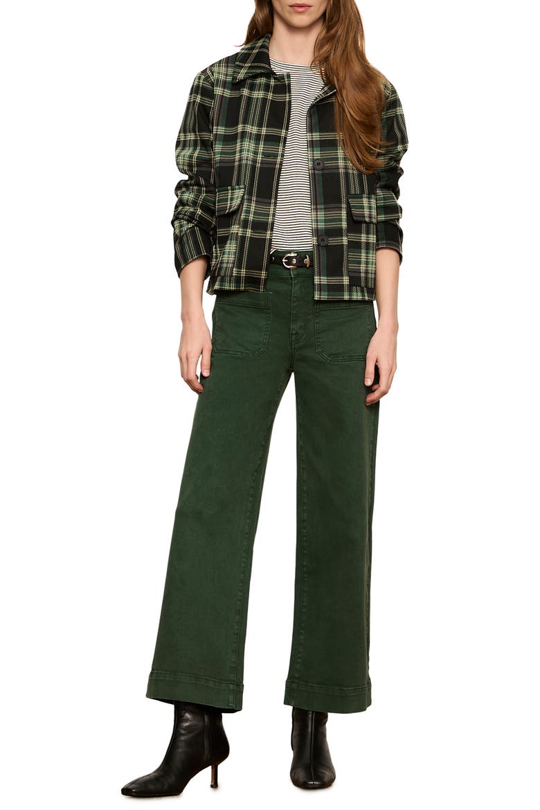 Chelsea Patch Pocket Wide Leg Jeans, Alternate, color, WASHED FOREST GREEN