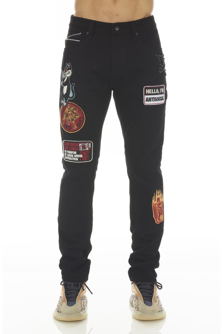 Rocker Slim Fit Jeans, Main, color, BLACK