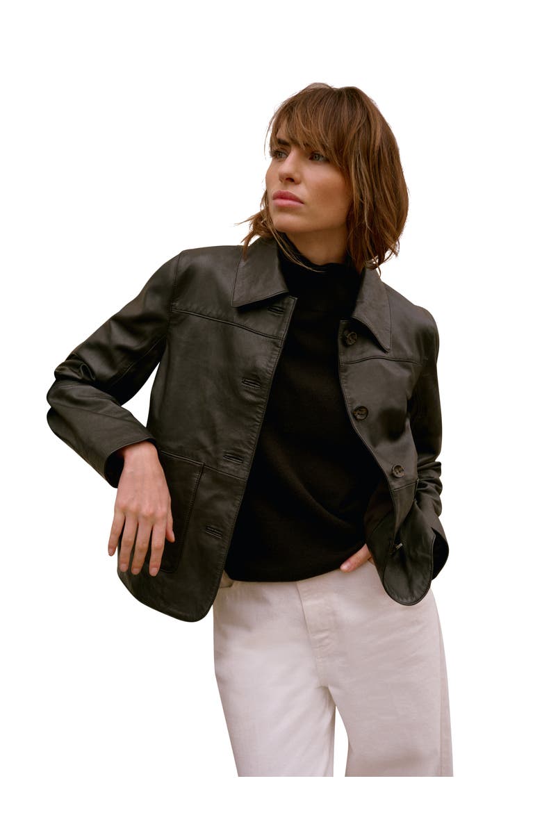 MINT VELVET Leather Pocket Detail Jacket, Main, color, Black