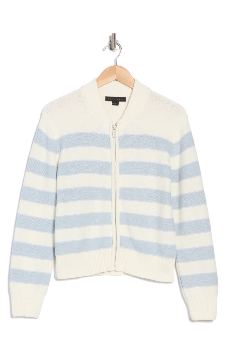 Sanctuary Stripe Knit Bomber Jacket, Alternate, color,