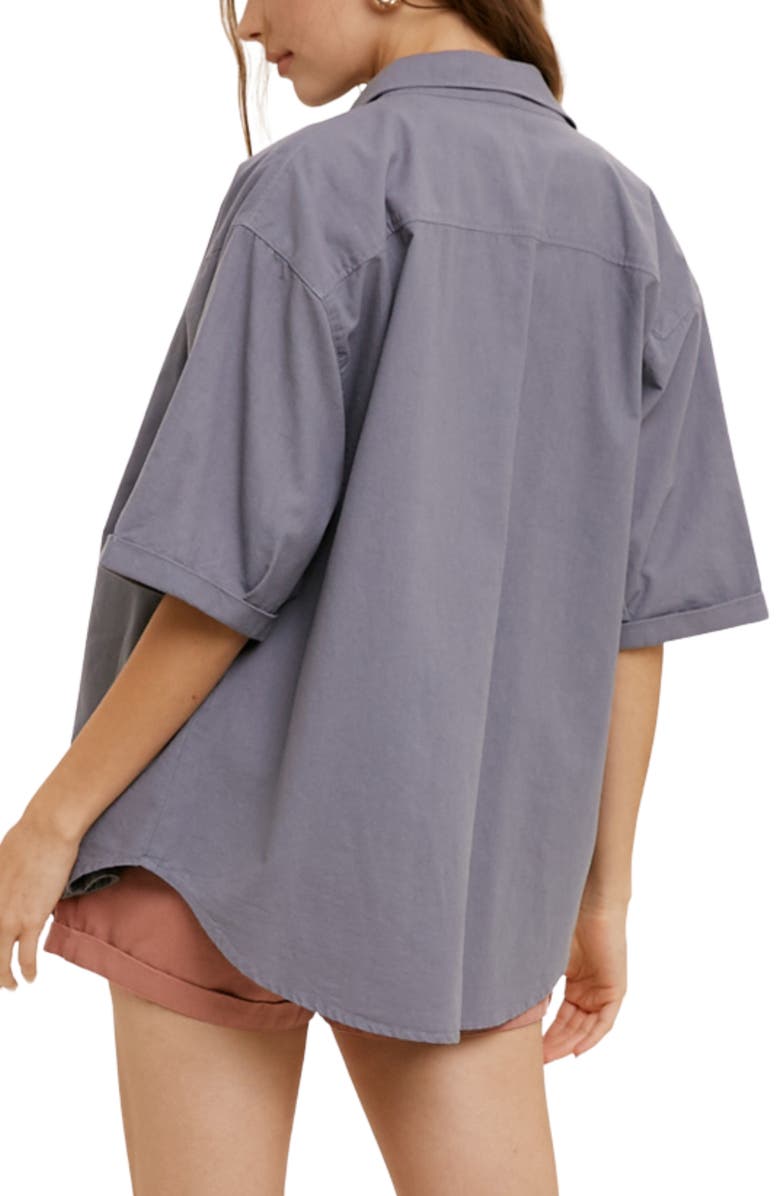 WISHLIST Cuffed Sleeve Cotton Button Up Shirt, Alternate, color, Slate