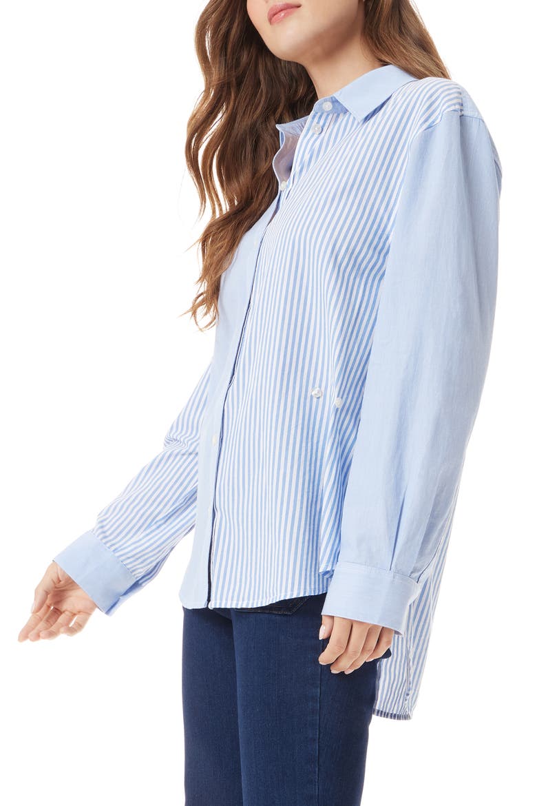 Bridget Asymmetric Button-Up Shirt, Alternate, color, SKYLIGHT BLUE