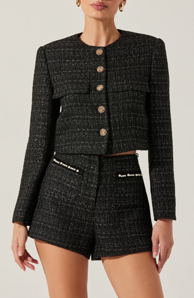 ASTR the Label Tweed Crop Jacket, Main, color,