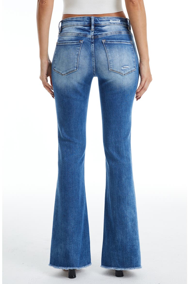 Fray Hem Flare Jeans, Alternate, color, MEDIUM BLUE