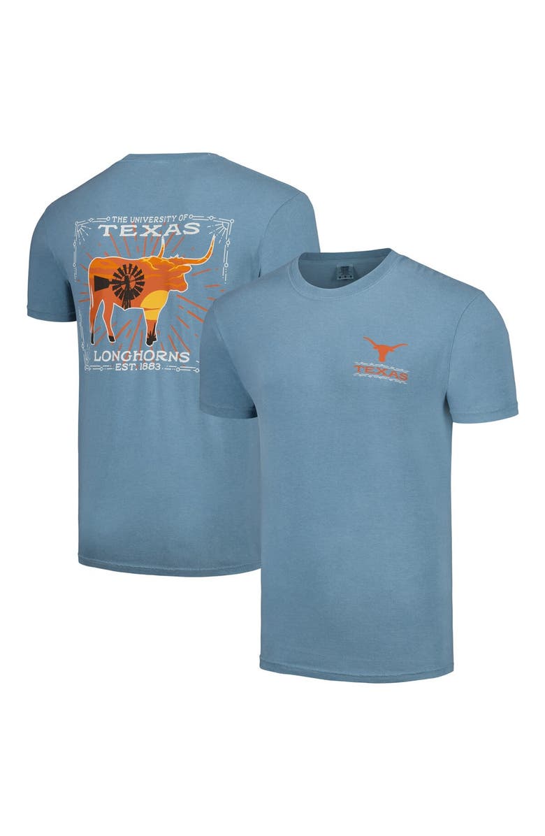 IMAGE ONE Men's Light Blue Texas Longhorns State Scenery Comfort Colors T-Shirt, Alternate, color, Light Blue