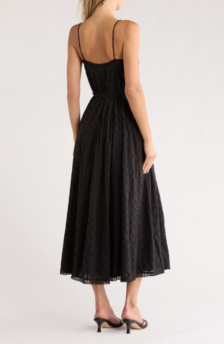 Ulla Johnson Cerise Clip Dot Lace Trim Dress, Alternate, color, Noir