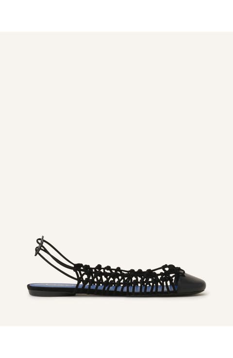 Knitline Slingback Ballerina In Leather