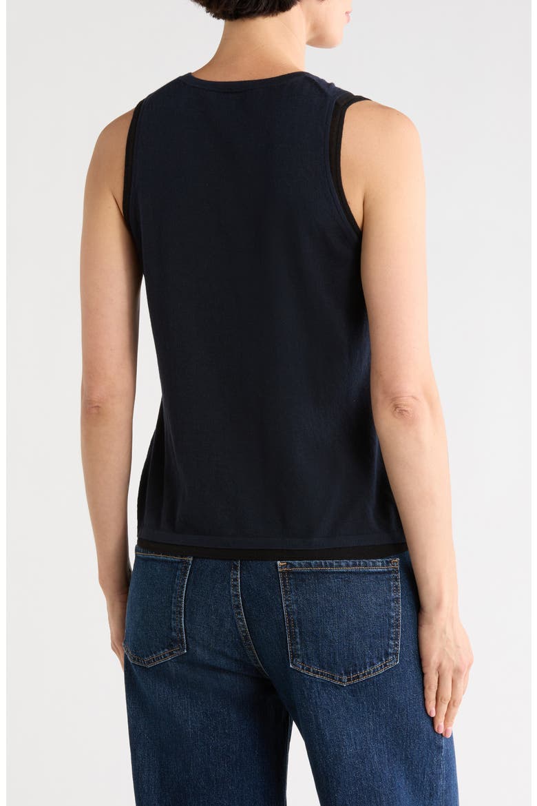 Double Layer Cotton Blend Tank, Alternate, color, NAVY/ BLACK COMBO
