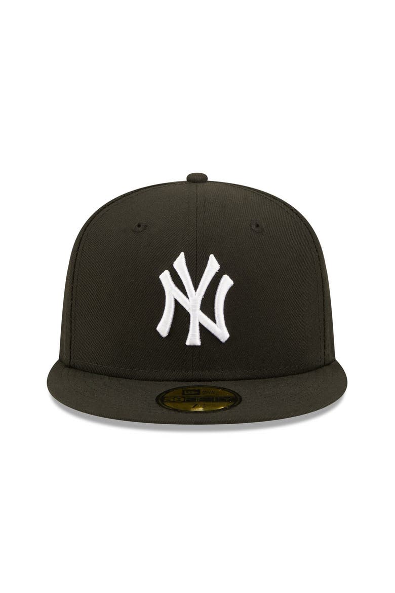 Men's New Era Black New York Yankees Team Logo 59FIFTY Fitted Hat, Alternate, color, Black