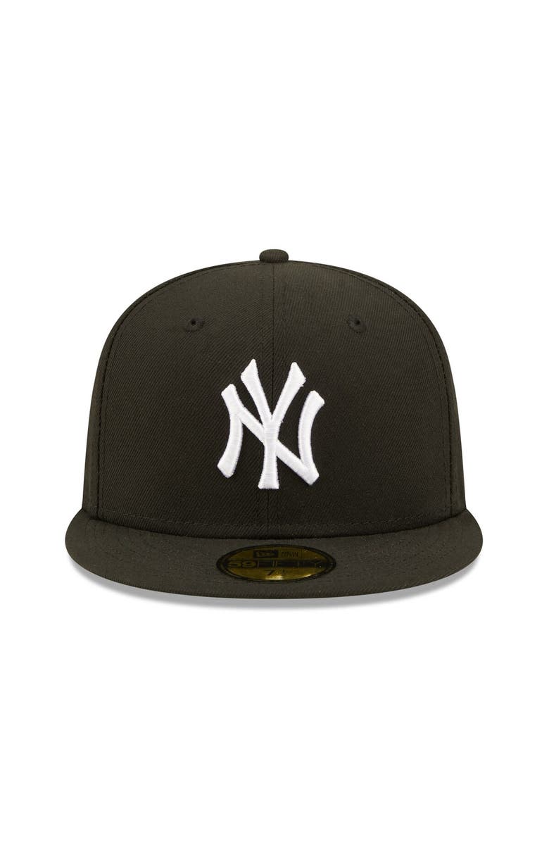 New Era Men's New Era Black New York Yankees Team Logo 59FIFTY Fitted Hat, Alternate, color, Black