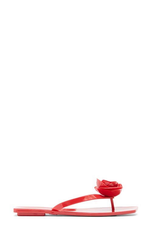 Jeffrey Campbell Sweeten Flip Flop In Red Shiny