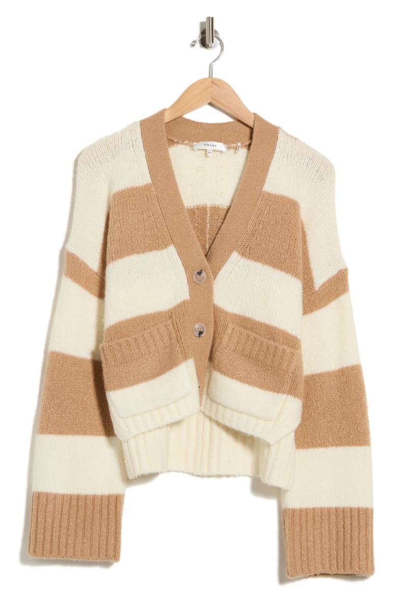 Striped Cardigan, Main, color, LIGHT CAMEL MULTI